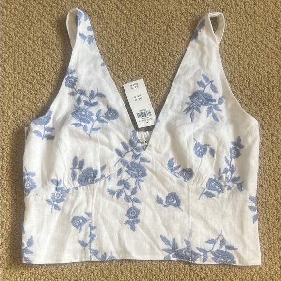 Abercrombie & Fitch Embroidered Linen Blend Top & Skirt SET - Picture 2 of 4